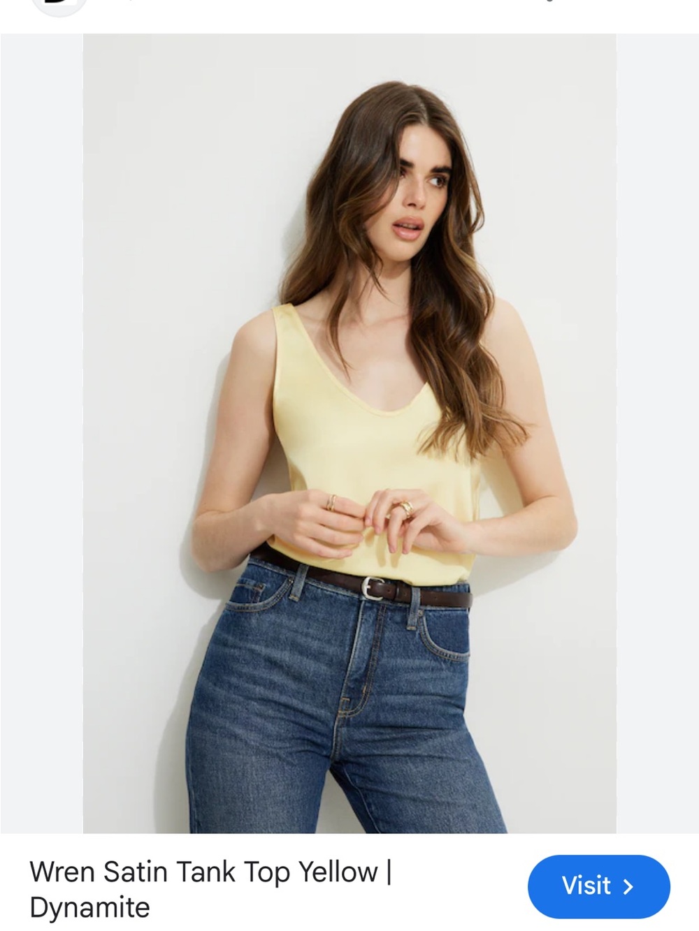 EUC Dynamite Wren Satin Tank Top in Soft Yellow size XL